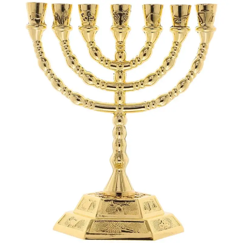 

7 Candlesticks Ornaments For Home 7-arm Dining Table Seven Holes Holder Jewish Religion Bedroom Menorah Decor Chandeliers