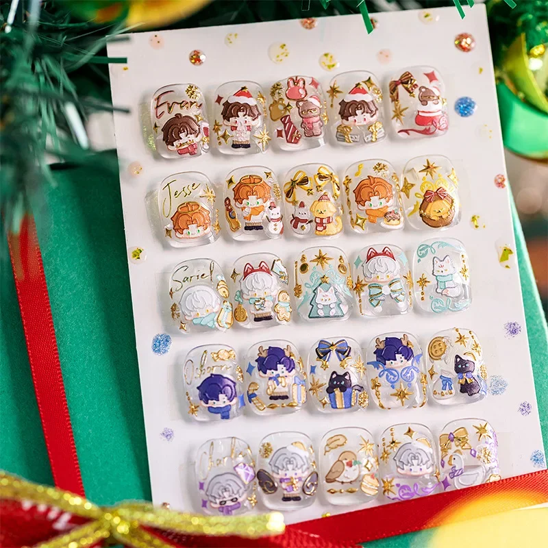Otome Game Collection Nail Stickers Love and Deepspace Ash of The Kingdom Light and Night Husband Embossed Cartoon Nail Decals 3