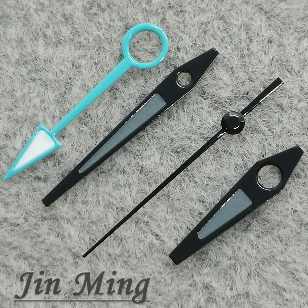 Premium Luminous Black/Grey Watch Hands with Green Glow
