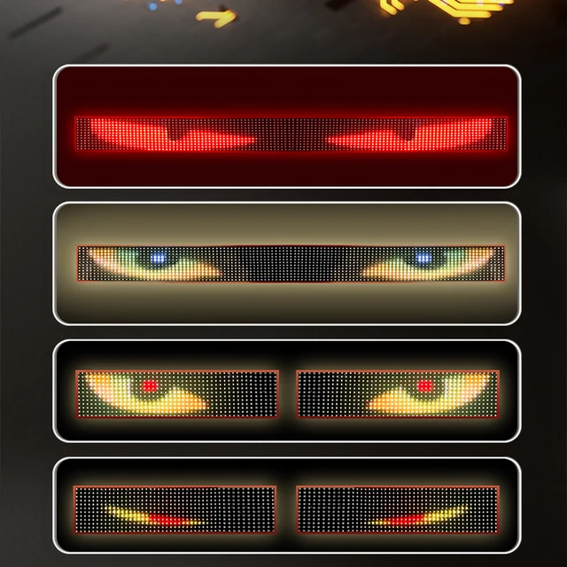 Truck Car Devil Eye LED Pixel Panel Light Remote Control Soft Foldable Lighting Scrolling For Board Windshield 12V 24V 6