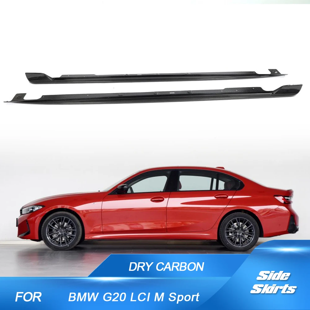 

Dry Carbon Fiber Car Side Skirt Extension Rocker Plate Separator Bumper for BMW 3 Series G20 G28 LCI M Sport 2022 2023 Body Kits