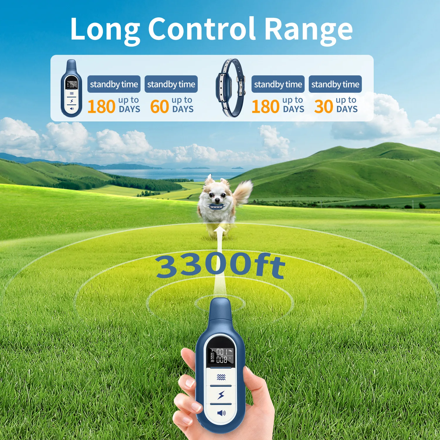 Dog Training Collar With Remote Control, Beep Vibration And Static_voghion.com