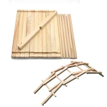  Mini Wooden WWII Allied Bridge Building Type Educational Toys Models Kits for Children Kids DIY Physics Experiment Assembly Toy 
