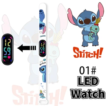 Disney New Stitch Digital Watches Anime Figures LED Luminous Touch Waterproof Electronic Sports Watch Kids Birthday Gifts Toys 1