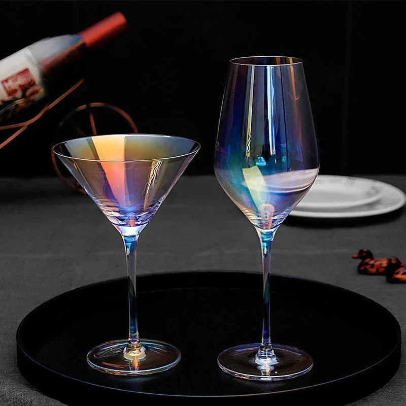 Colorful Crystal Glass Wine Red Glass Champagne Creative Cup Wine High Colorful Footed Cup