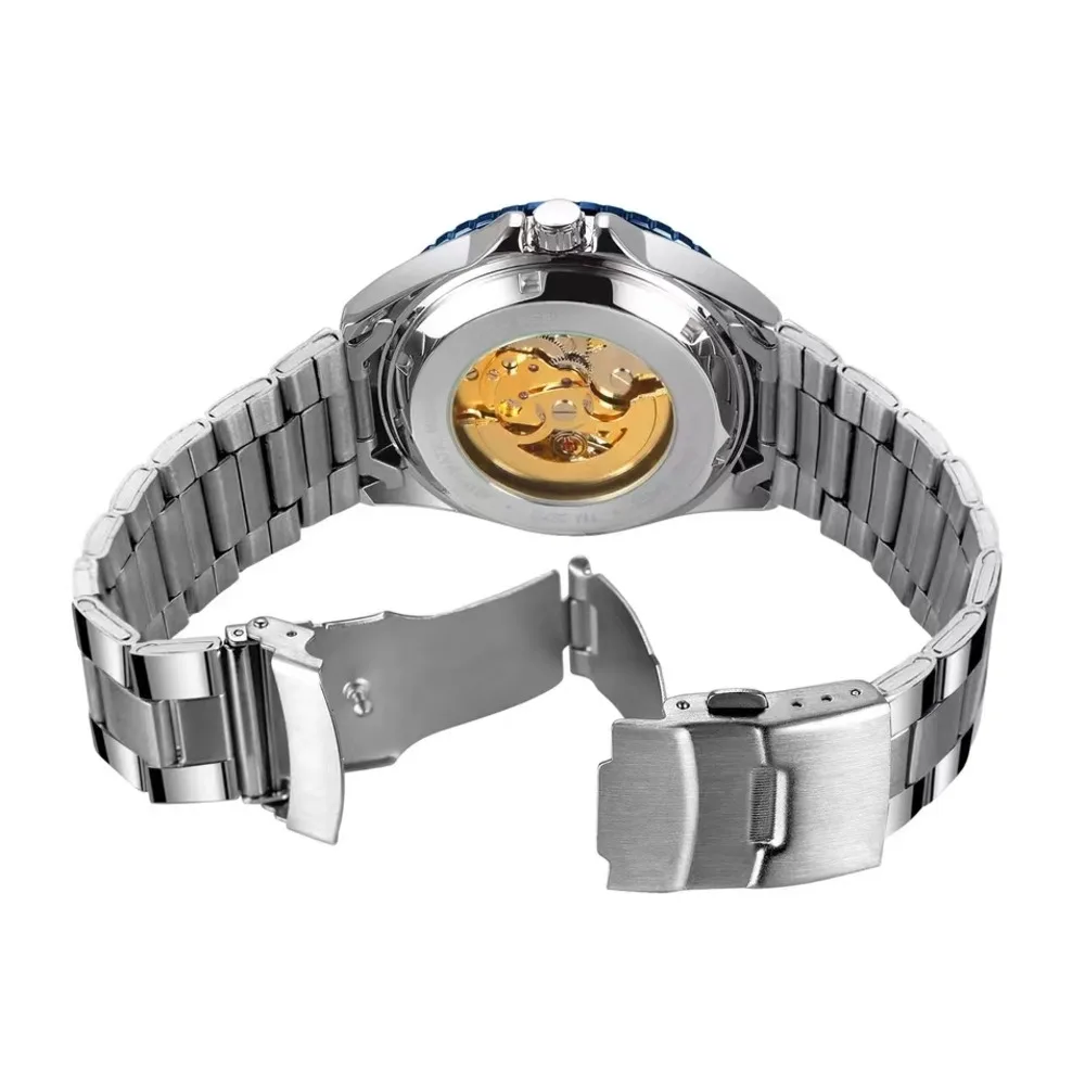 FORSINING Watch For Men Automatic Mechanical Watch Hollowed Out Luminous Waterproof Clock Stainless Steel Men Watch Montre Homme