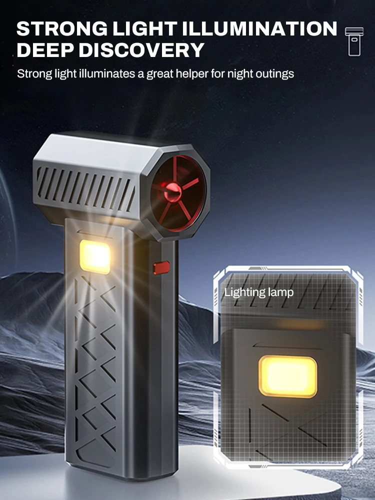 Violent Fan 400000RPM Powerful Air Blower Turbo Fan with LED Display& Lighting Dust Cleaner 6 Speeds Brushless Turbo Jet Blower