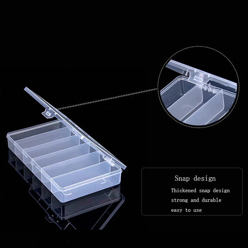 6 Grid Rectangular Storage Box PP Plastic Transparent Box Lure Fishing Gear Storage Containers Pearl Jewelry Hardware Tools 4