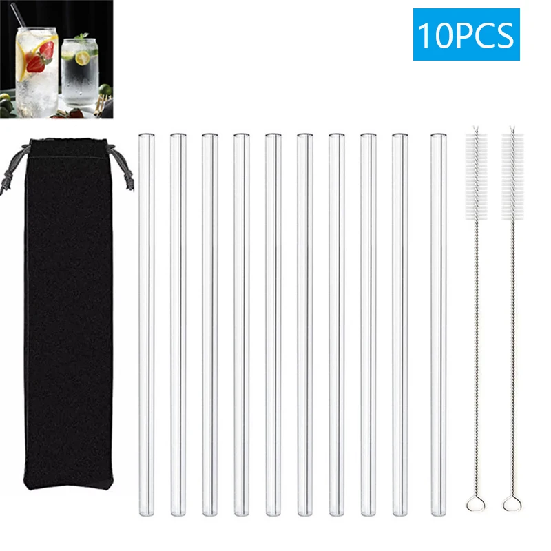 10Pcs Straight Black