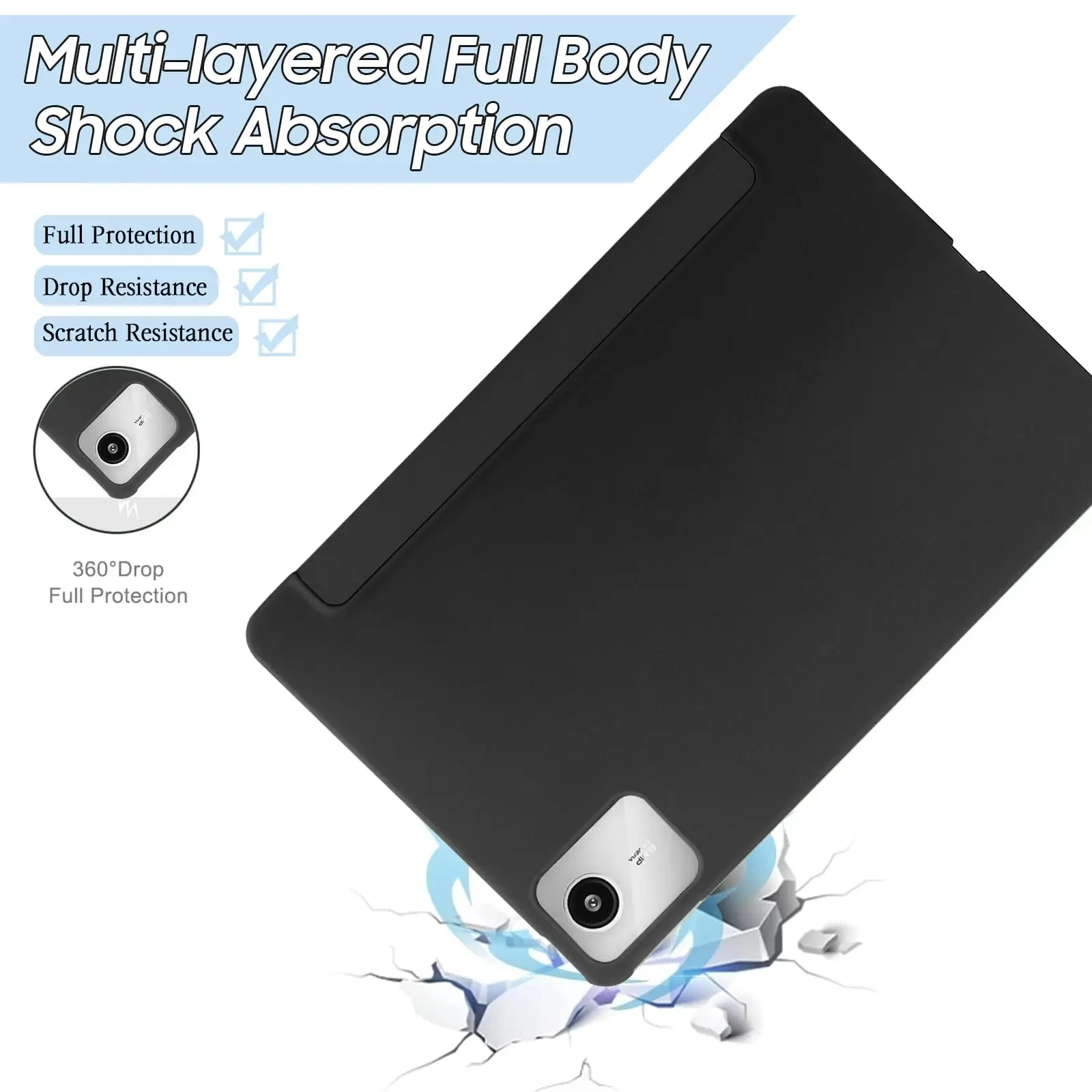 Ultra Slim TPU Soft Back Cover with Tri-Fold Magnetic Stand