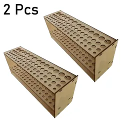 Premium Wooden Brush Holder - Durable Artist Desk Organizer for Brushes and Pencils, Elegant Art & Craft Storage Solution (2 Pcs)