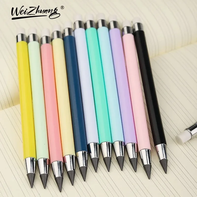 Drawing Pencils Writing Stationery 6/12 PCS/Set Infinity Pencils No Sharpening Eternity No Ink Kawaii Unlimited Pens Art School Office Supplies