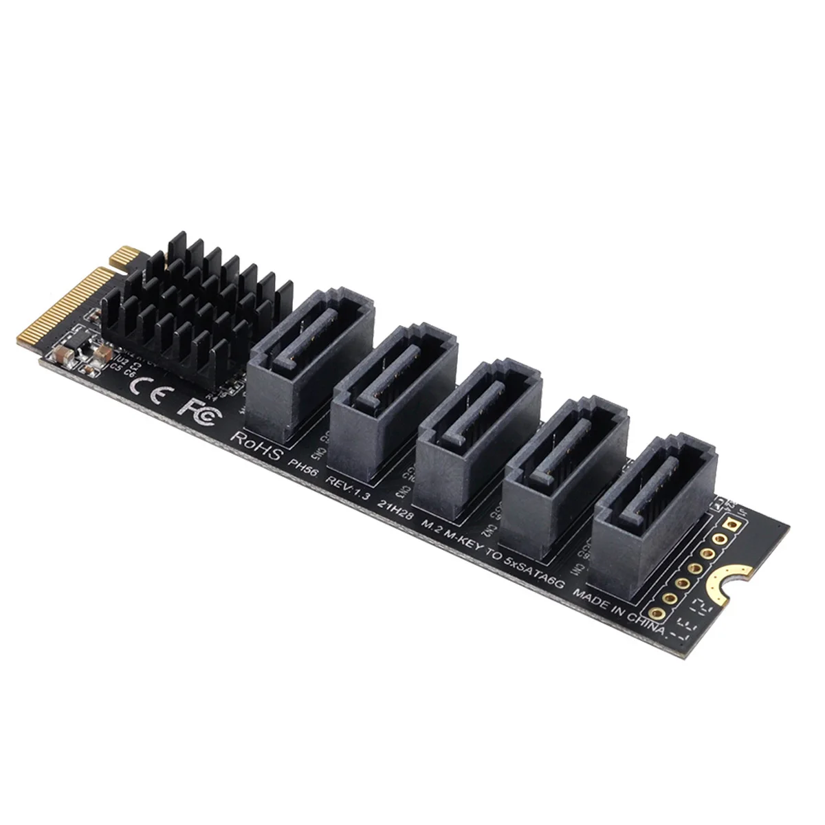 

Удлинительная карта Chenyang JMB585 2280 NGFF NVME M-Key 6 Гбит/с, адаптер с 5 портами, конвертер, жесткий диск PCI Express на SATA 3,0