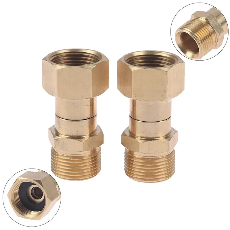 Pressure Washer Hose Adapter 1PC 360 Degree Rotation Hose Sprayer Connector Brass High Pressure M22 14mm Thread Washer Swivel Joint Connector Hose Fitting garden hose expandable water hose water hose expandable hose pressure washer hose adapter
