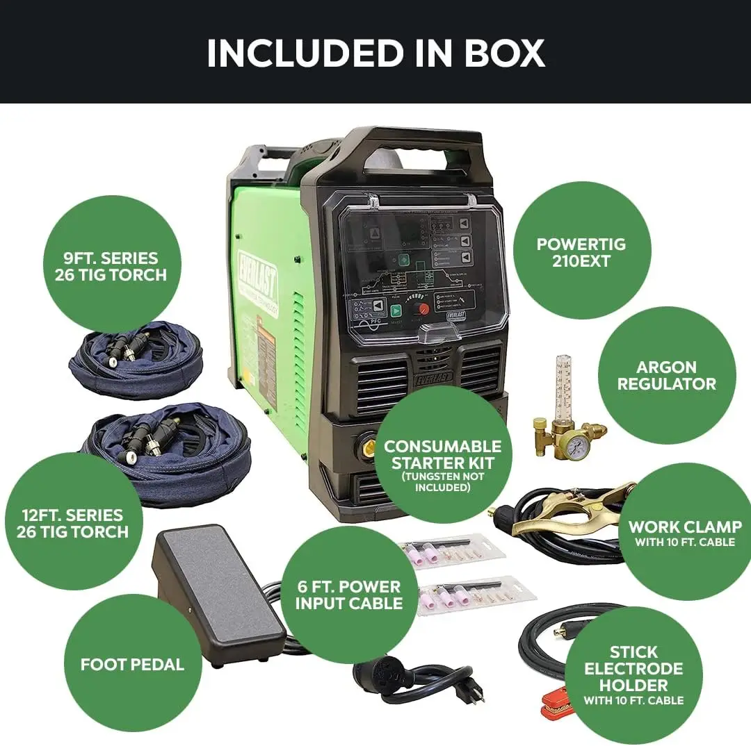 PowerTIG 210EXT 210Amp Ac Dc Tig Stick Advance Pulse Welder 110/220 Volt Inverter-Based IGBT Technology 3