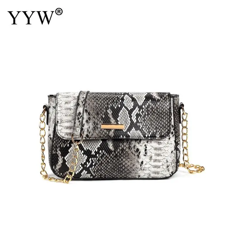 YYW Snakeskin Pattern Box Bag Shoulder Bag Fashion Ladies