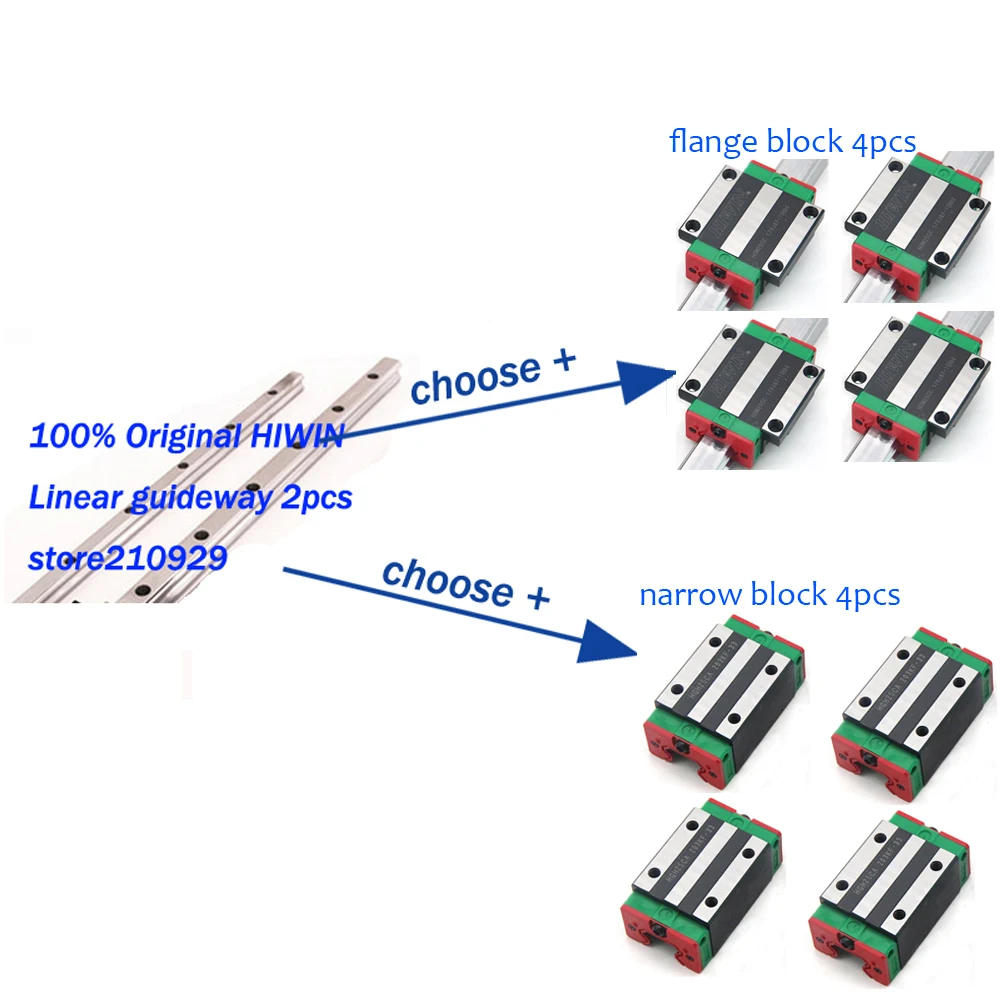 HIWIN 25mm linear guides 2pcs L1200mm + block (HGW25CC or HGH25CA) 4pcs | Обустройство дома