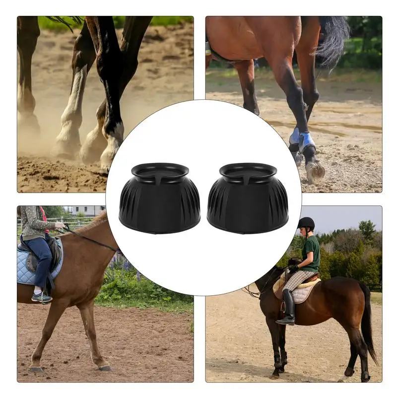 Rubber Bell Boots Rubber Overreach Horse Boots 2pcs Soft Equine Boots Protective Gear Accessories For Training Equipment 5