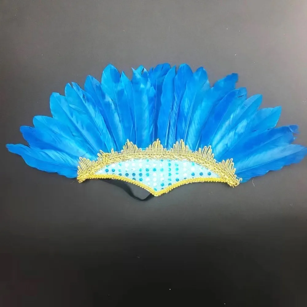 Colorful Synthetic Feather Headdress for Carnival Costume