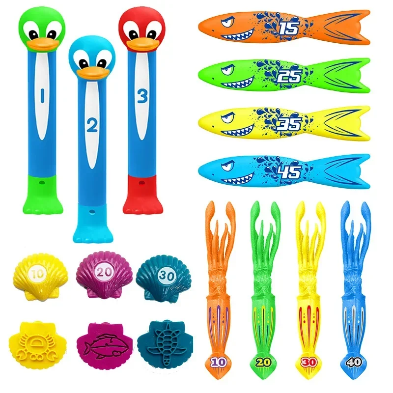 Swimming Diving Toys Set Pool Swim Rings Loop Water Sports Play Game Diving Stick Underwater Accessories Grabbing Toys for Kid