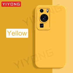 Enhanced Liquid Silicone Square Phone Case - Soft Protective Cover for Pura 70 Ultra (Yellow)