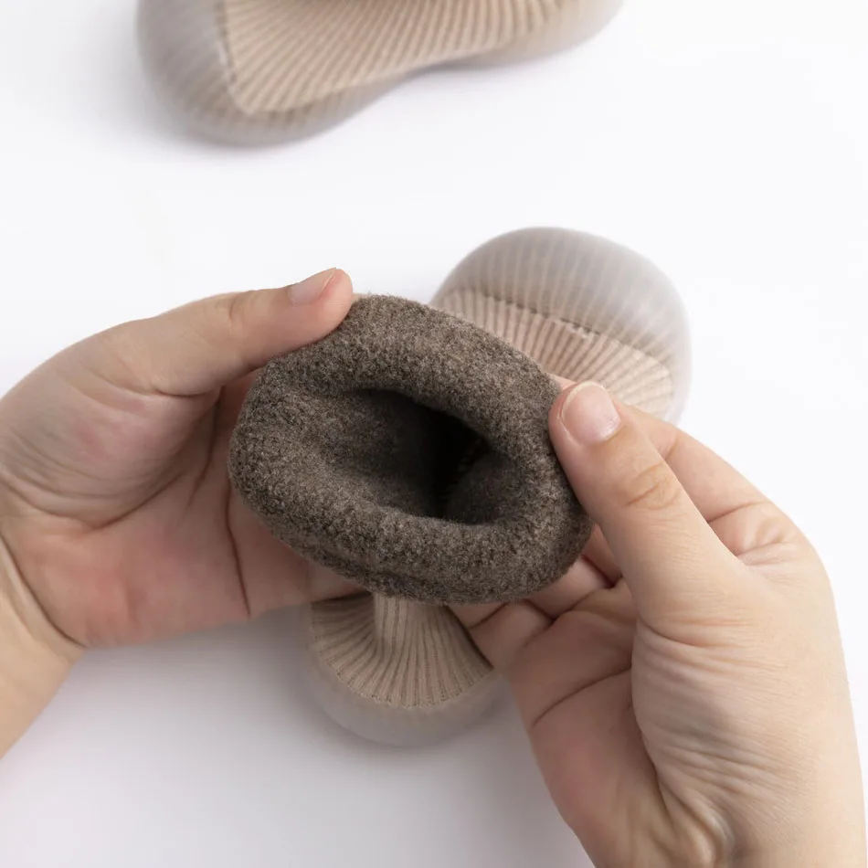 0-3T Newborn First Walkers Baby   Floor Socks Kids Knit Soft Sole Prewalker Infant   Fleece Warm Winter Anti-Slip Crib Shoes