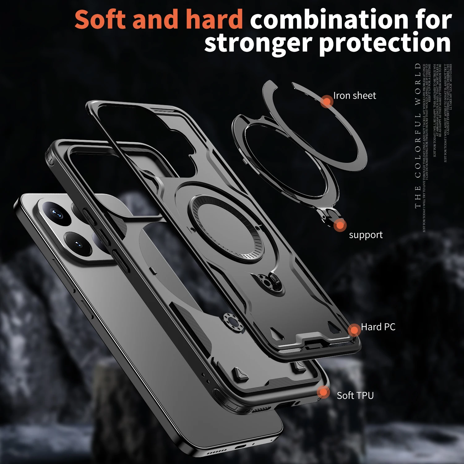 Luxury 360° Rotate Magnetic Stand Holder Shockproof Armor Tough Phone Case Cover