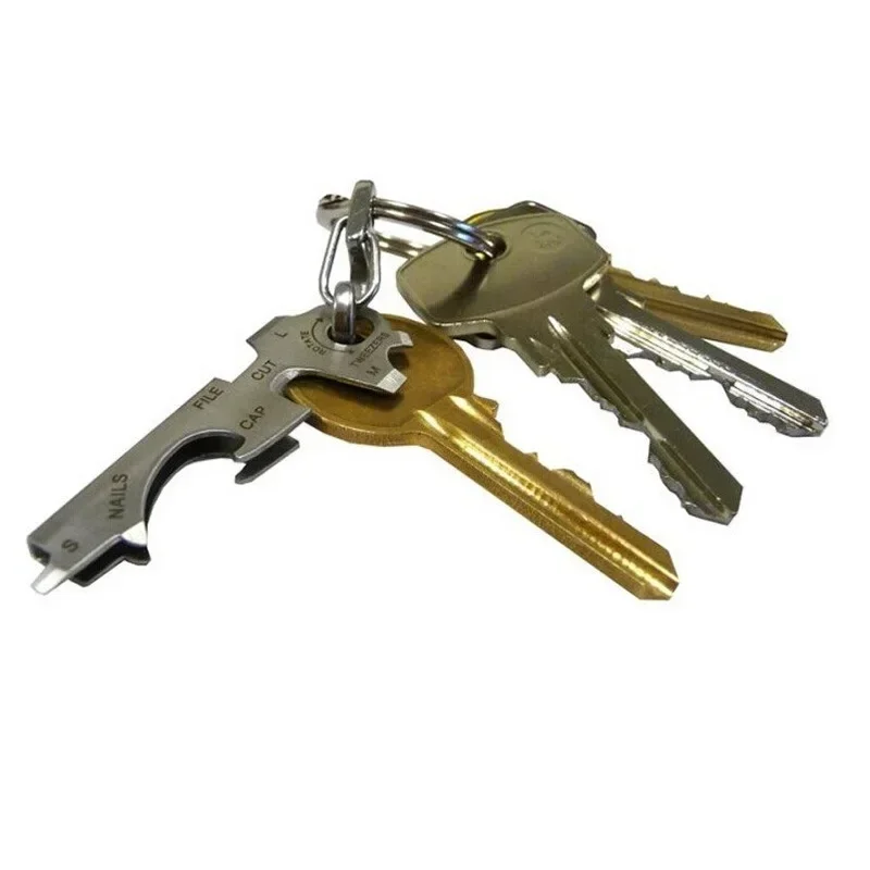 Compact 8-in-1 Multifunctional Keychain Carabiner Gadget