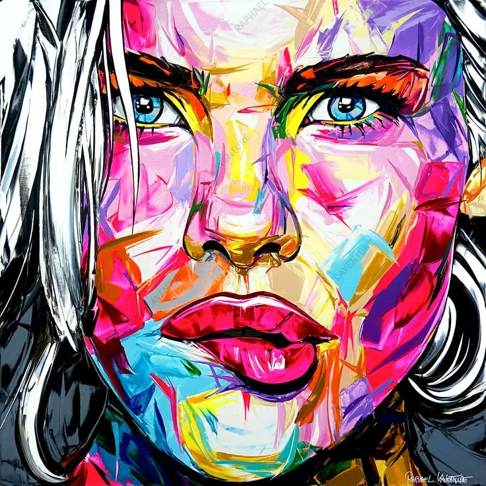 Illustration Abstract beautiful woman face portrait wall art Painting