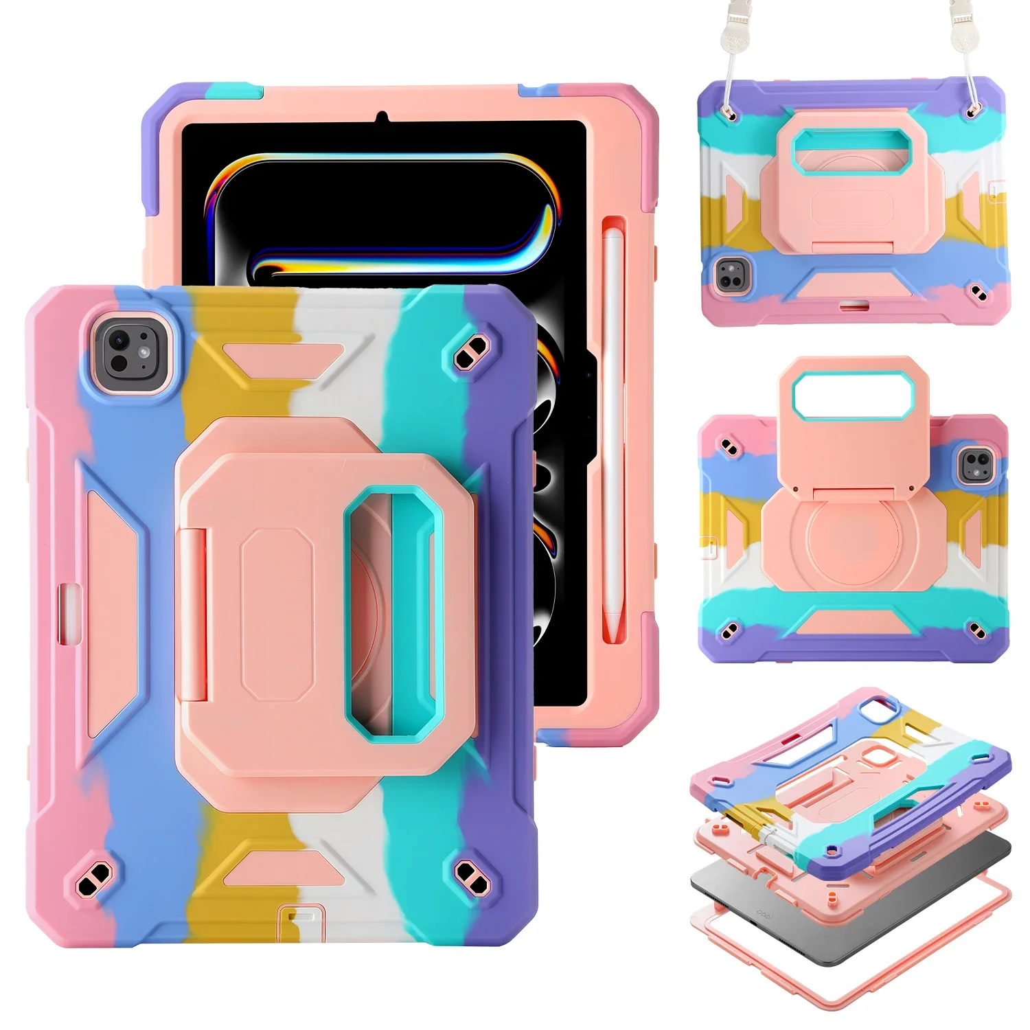 Premium 360-Degree Rotation Shockproof Tablet Stand Case