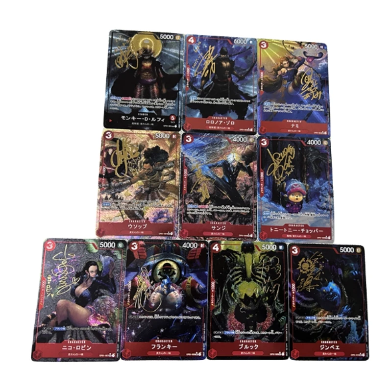 

ONE PIECE DIY Monkey D. Luffy Nico·Robin Roronoa Zoro Nami Sanji Coarse Color Flash A Set of 10 Sheets Game Collection Cards