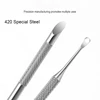 Nail Circle Beveled Head Stainless Steel Cuticle Pusher Nail Art Sanding Tablet Manicure Sticks Tool for Salon Nails Accessories 3