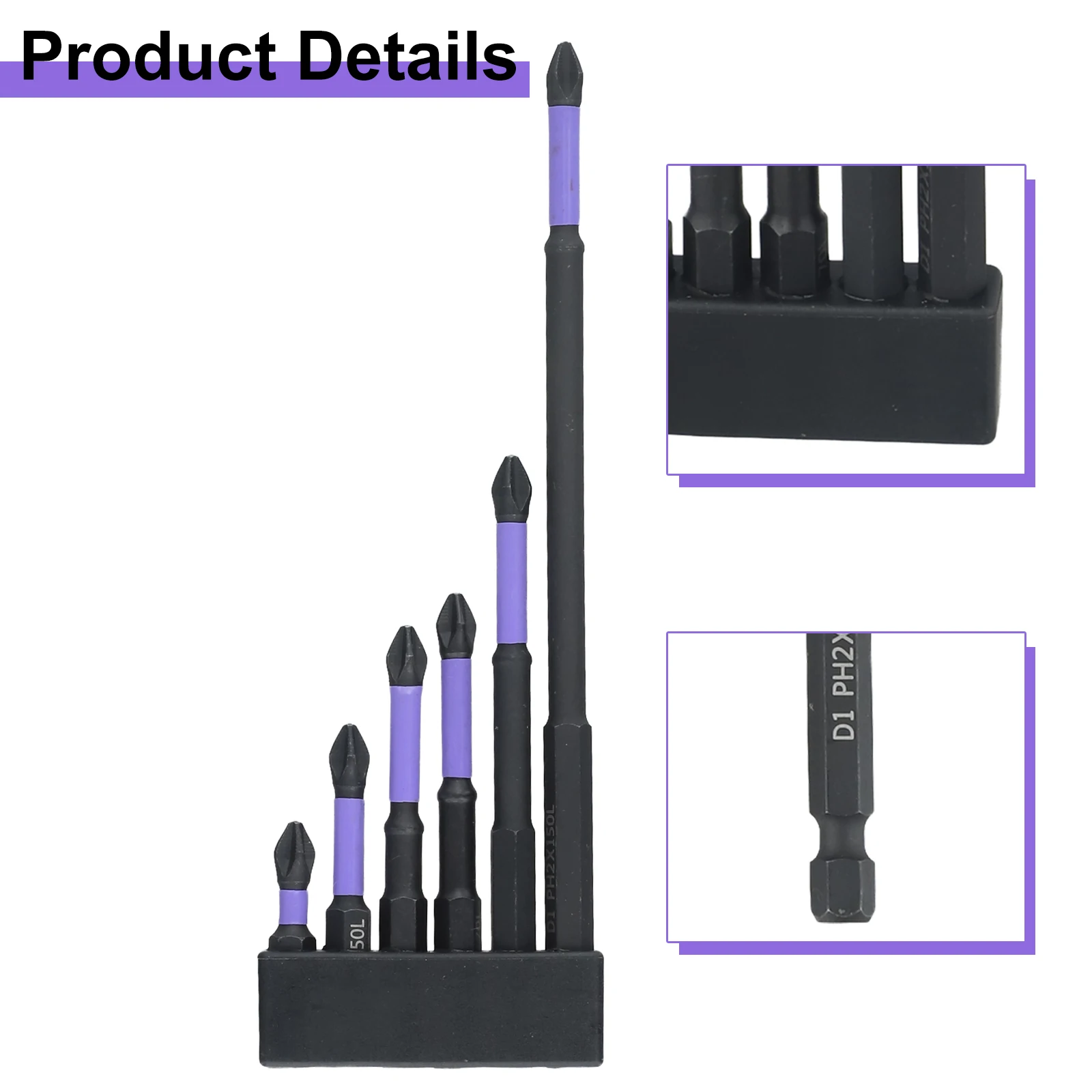 

6 шт., насадки для шуруповерта, 25-150 мм