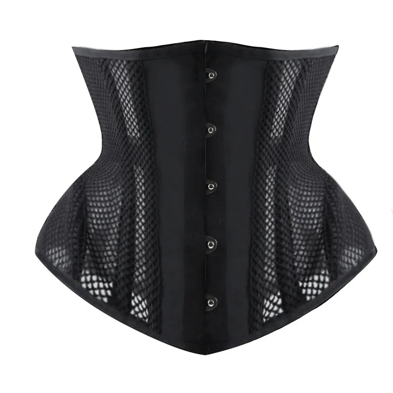 Mesh Corset Hourglass Waist Trainer Corset Undertbust Steel Bone Modeling Strap Belly Slimming Sheath Gothic Corselet Belt Women