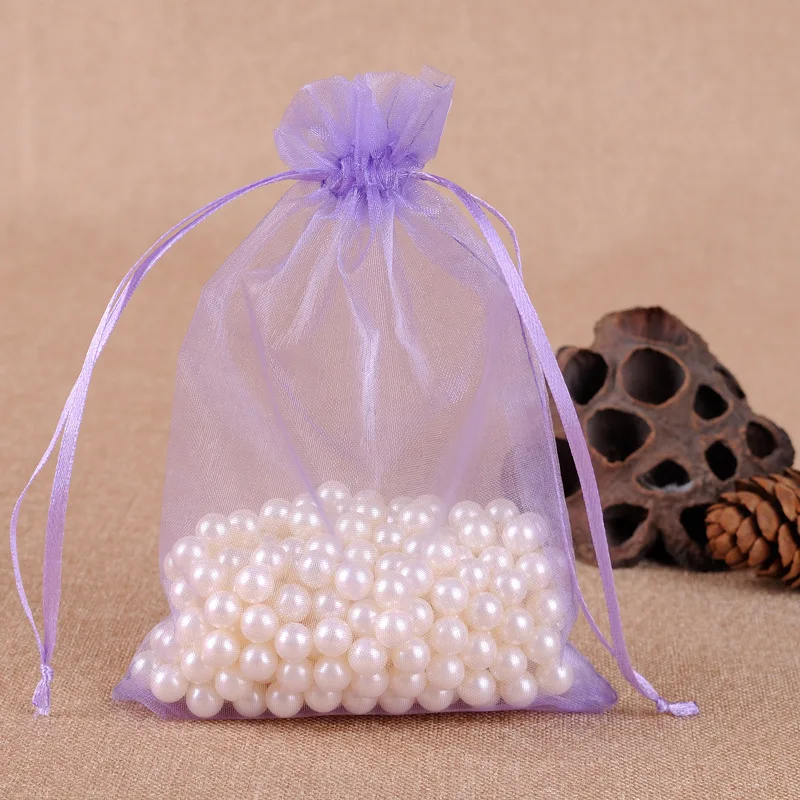 Elegant Chiffon Organza Gift Bags - 50pcs Assorted Sizes for Weddings, Parties, and Festive Occasions