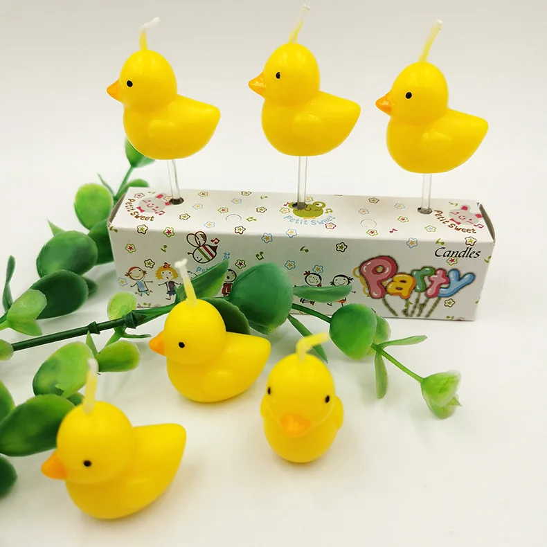 3pcs Animal Duck Shaped Birthday Candle Children's Personalized Cake Decoration Birthday Candle Creative Process Simulation