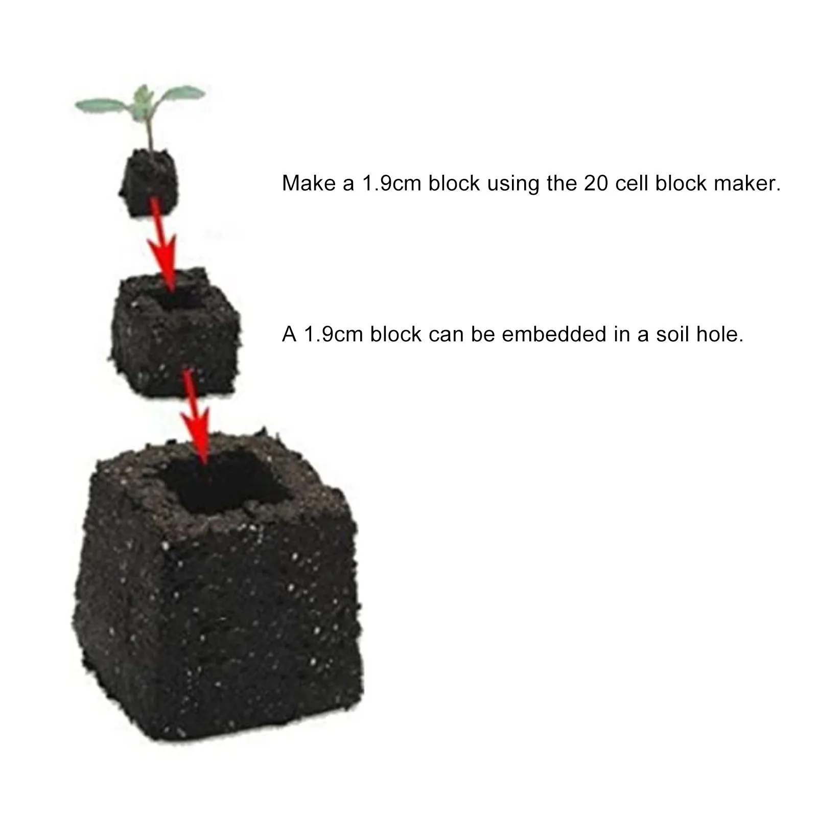 Soil Block Maker 20 Cells Manual Eco Friendly Space Saving Comfortable Grip Soil Blocker for Garden