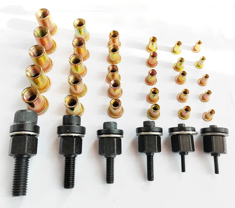 Rivet Nut Gun Drill Adapter Tool Riveting Manual Threaded Hand Riveter Inserts Metal License Plate Rivet Threads for Cars