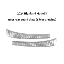 Stainless Steel Trunk Sill Protector Set - Rear Bumper Guard Plate (Silver wire drawing)