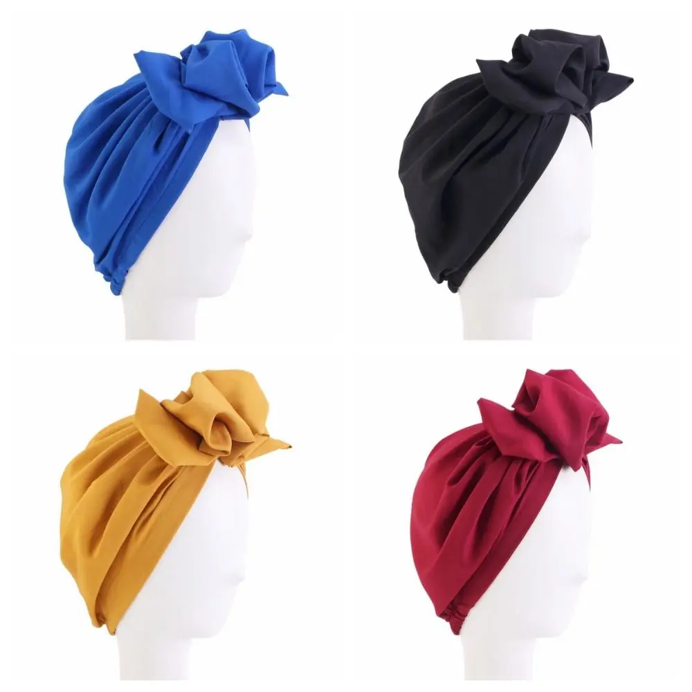 

French Retro Women Turban Cap Flower Ladies Headwrap Beanies Muslim Headscarf Bonnet Female Headpiece