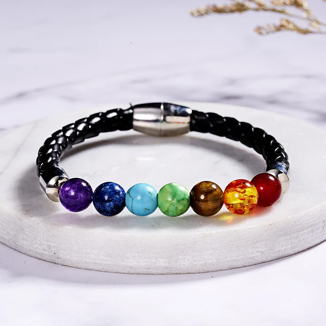 Reiki 7 Chakra Healing Bead Bracelet Natural Stone Mala Pendant Buddha  Balance Bracelets for Women Men Yoga Jewelry Dropshipping