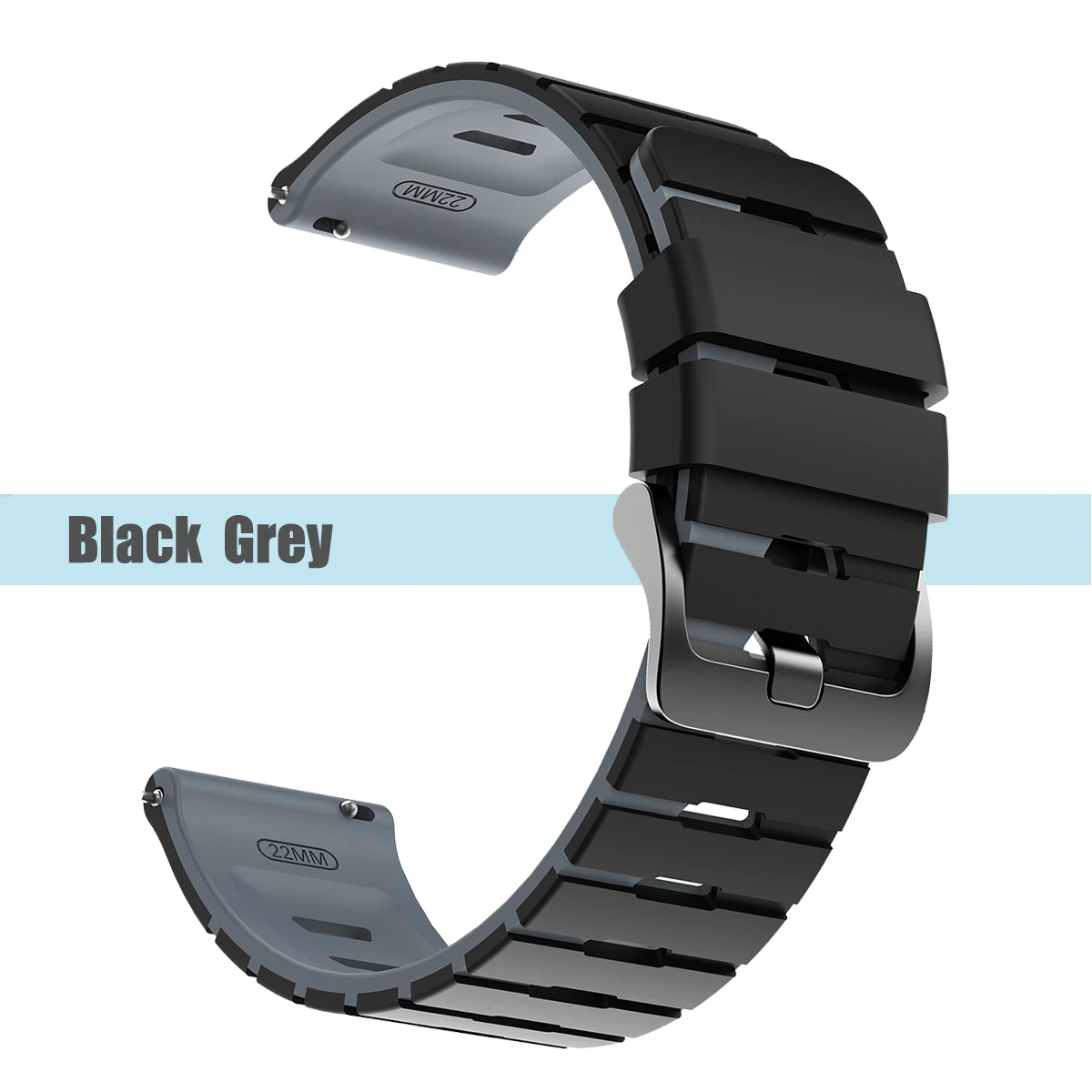 Versatile Silicone Watch Band - 22mm Adjustable Sport Strap