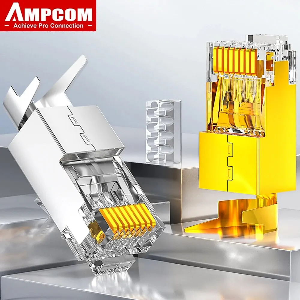 AMPCOM Accoppiatore Cat7 RJ50 Schermato - 10 Pezzi - Keystone, Retrocompatibile Con Cat6/Cat5e - Per Reti Dati
