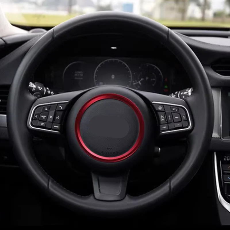 Jaguar Steering Wheel Center Ring Decoration with Aluminum Sequin Frame