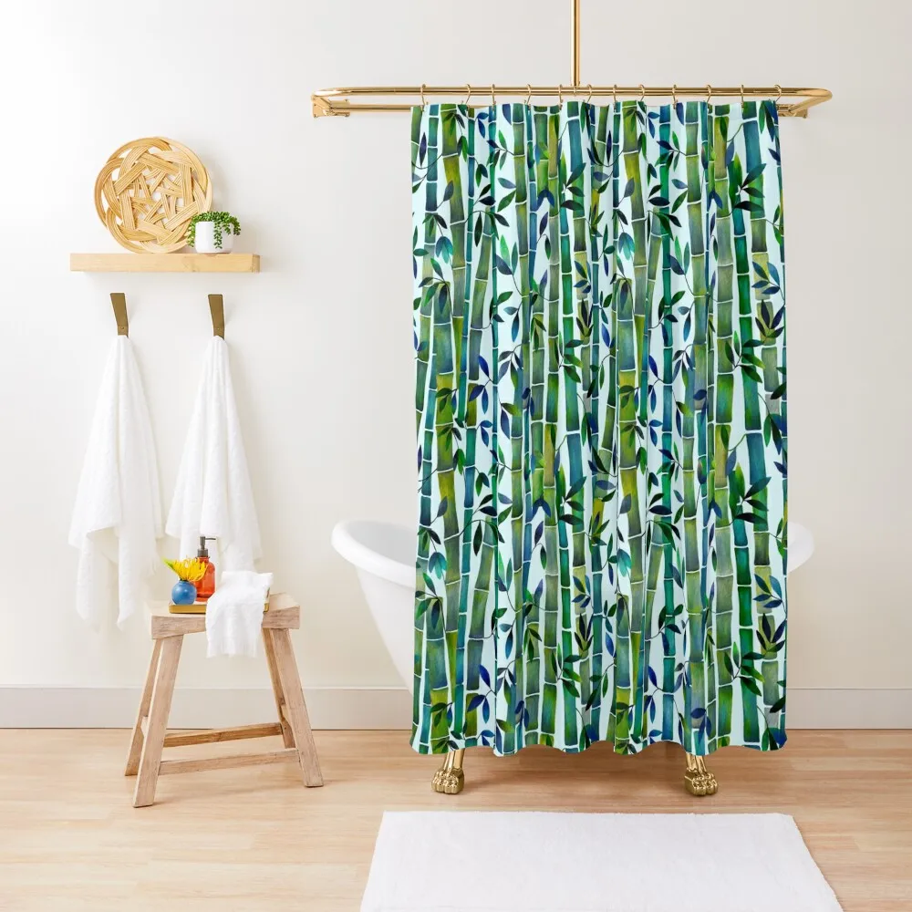 

watercolor bamboo forest Shower Curtain Shower Set For Bathroom In The Bathroom Bathroom And Shower For Bathrooms Curtain