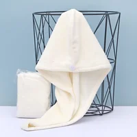 Purchase Products Microfiber Hair Towel Hair Cap with Button Feminine Bathroom Accessories Quick-drying Bathrobe Home Textile 6