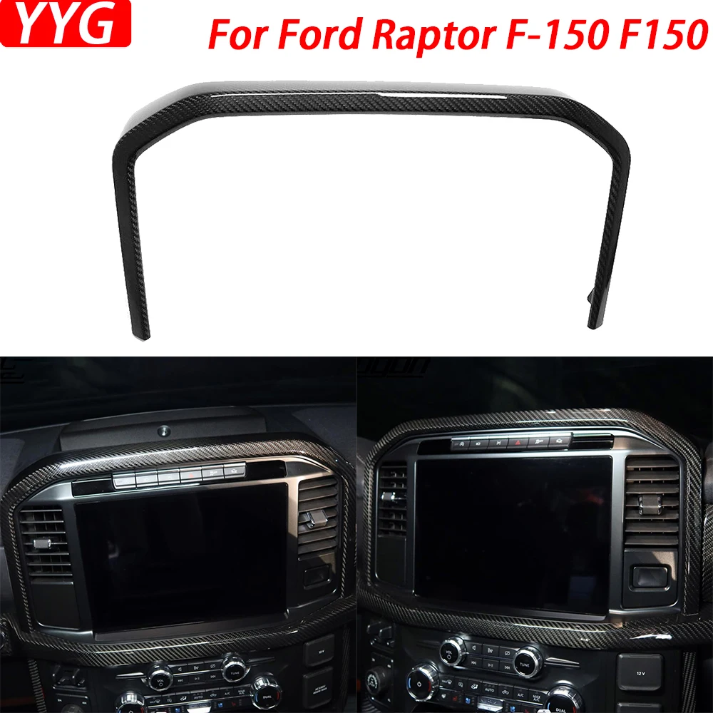 

Для Ford Raptor F-150 F150 2021-2024 Real Dry Carbon Fiber центральная консоль навигационная объемная Крышка автомобильные аксессуары для интерьера