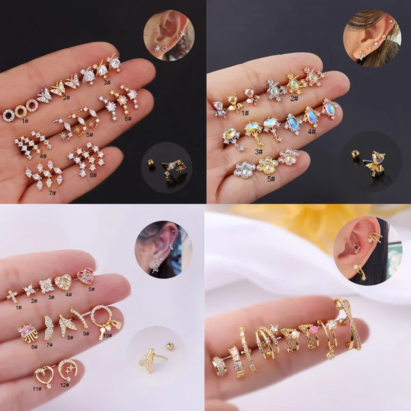 Stud Earrings Bulk Stud Earring Set Bulk Piercings Jewelry