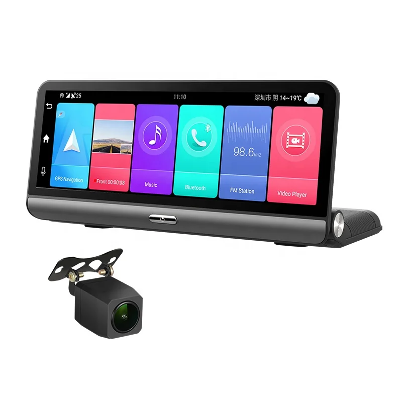 

Yikoo full Hd 8 inch touch screen car camera wifi 4G car gps navigation dvr dual dash camera Android 8.1 dvr recorder