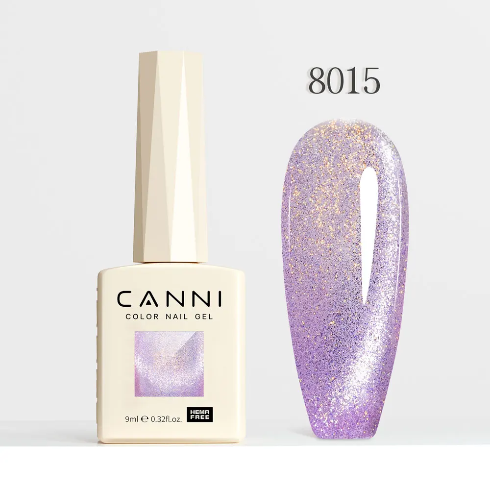CANNI Super Glossy Glitter Cat Eye Nail Gel Polish - Hema Free Diamond Top Coat, Semi-Permanent UV LED Varnish
